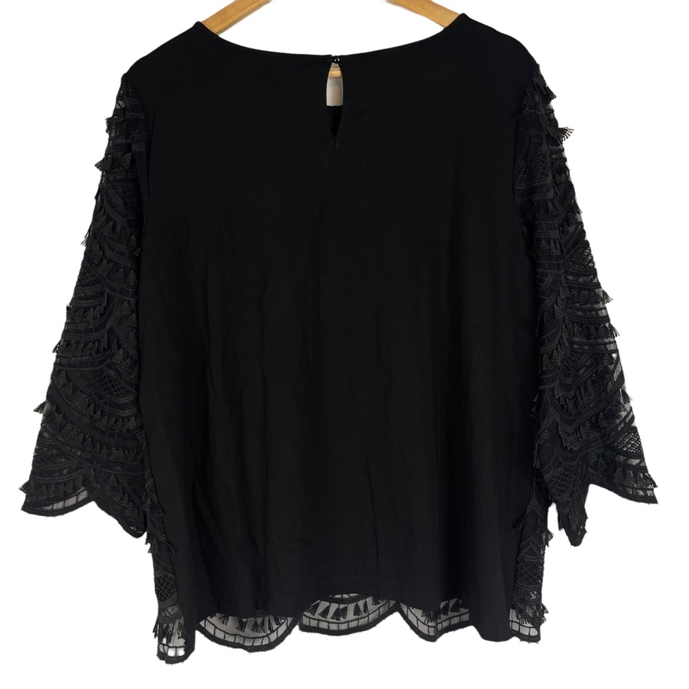 Talbots Rsvp Nwt Fringed Mesh Scalloped Top 1x - image 2